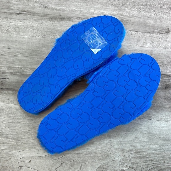 🍁 UGG 🍁 FLUFF SLIDE Il BLUE SLIPPERS - Picture 7 of 9